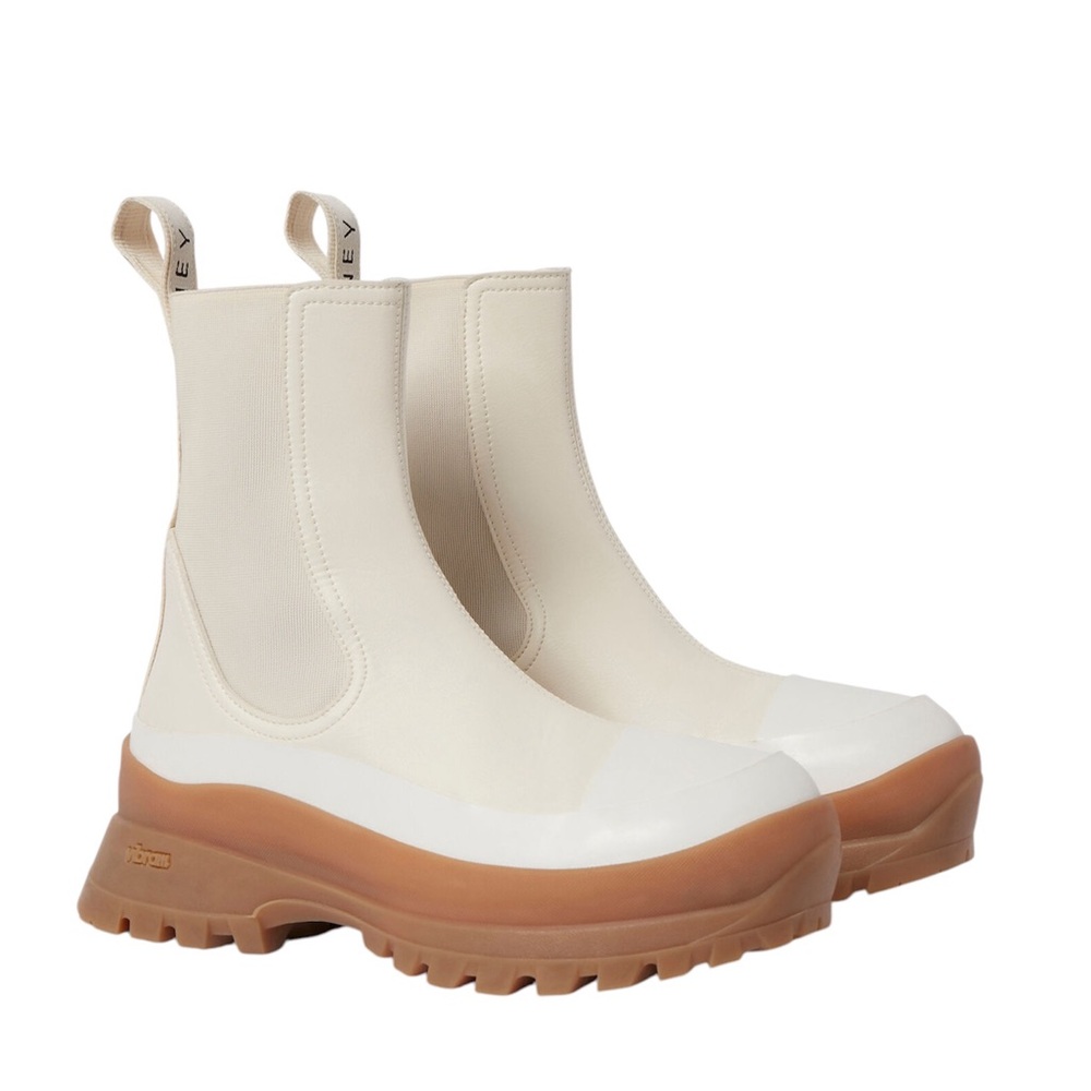STELLA MCCARTNEY Trace Chelsea Boots in Cream Size EU41=US11B New